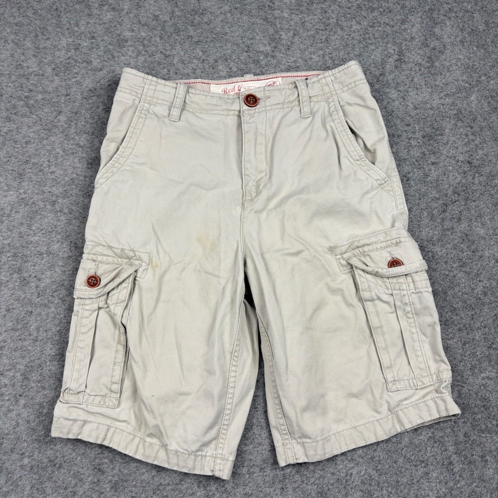 Red Camel Cargo Shorts Boys Size 14 Khaki Tan Utility Cotton Skate Grunge Casual